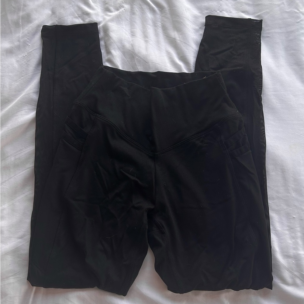 PINK Black Mesh Leggings